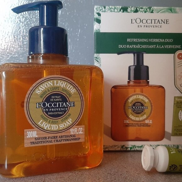 L’Occitane Verbena Refreshing Duo Set Liquid Soap 300ml + Cooling Hand Gel 10ml - Picture 1 of 2